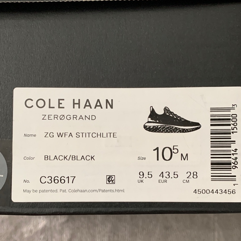 Cole Haan Zerøgrand ZG WFA Stitchlite Men's Black Sneakers